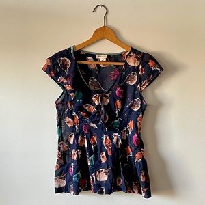 NWOT Anthropologie Animal Kingdom Blouse